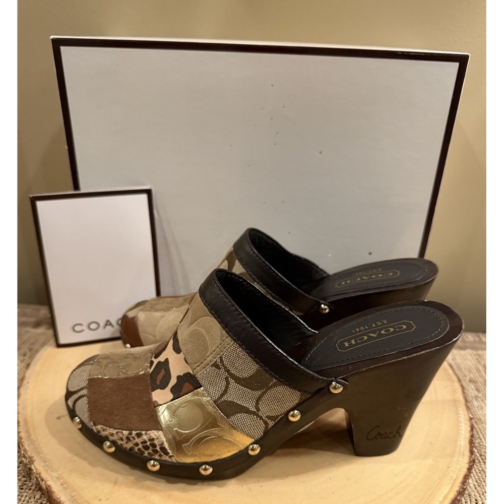 Vintage Y2K Coach Ingred Gallery Patchwork Mule/Clog Sz 7.5 New IN BOX Very Rare